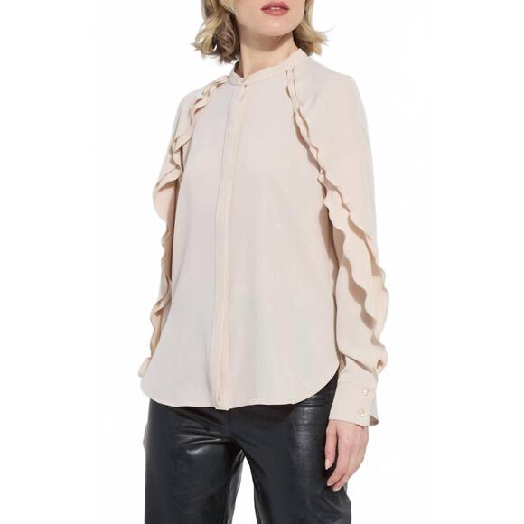 LYSSE Tops - NEW LYSSE isadora raglan ruffle sleeve blouse in rose petal